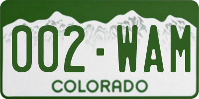 CO license plate 002WAM