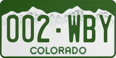 CO license plate 002WBY