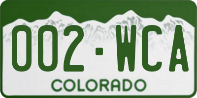 CO license plate 002WCA