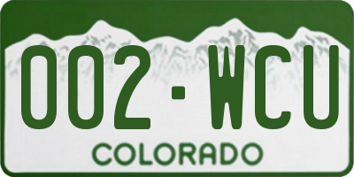 CO license plate 002WCU