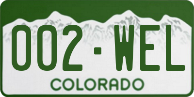 CO license plate 002WEL