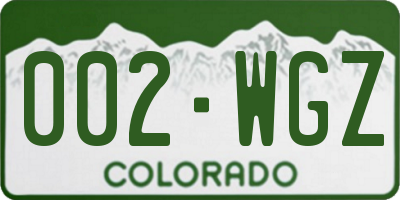 CO license plate 002WGZ