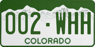 CO license plate 002WHH