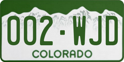 CO license plate 002WJD