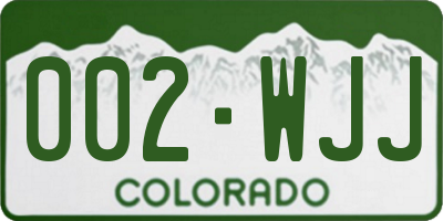 CO license plate 002WJJ