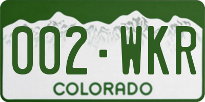 CO license plate 002WKR