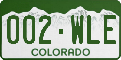 CO license plate 002WLE