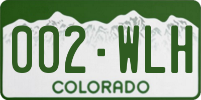 CO license plate 002WLH