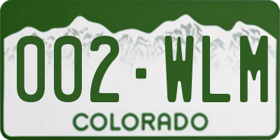 CO license plate 002WLM