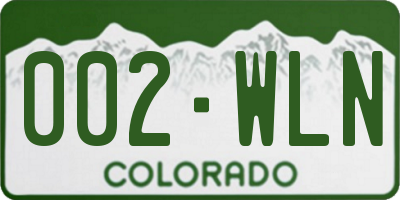 CO license plate 002WLN