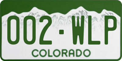 CO license plate 002WLP