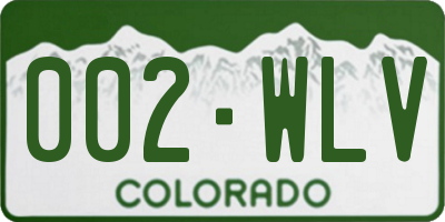 CO license plate 002WLV