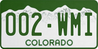 CO license plate 002WMI