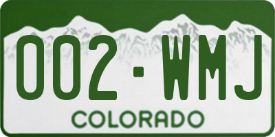 CO license plate 002WMJ