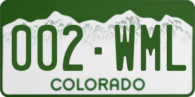 CO license plate 002WML