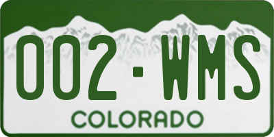 CO license plate 002WMS