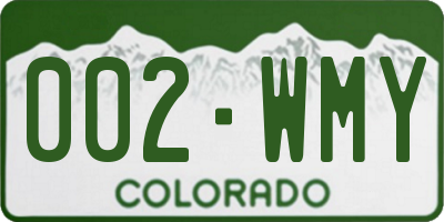 CO license plate 002WMY