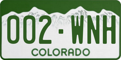 CO license plate 002WNH