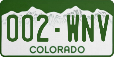 CO license plate 002WNV