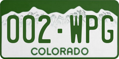 CO license plate 002WPG