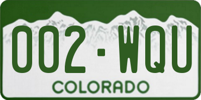 CO license plate 002WQU