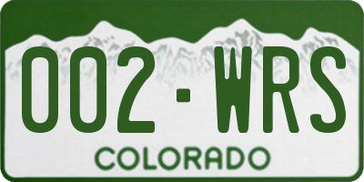 CO license plate 002WRS