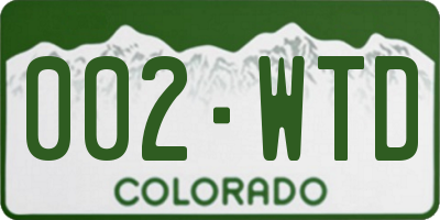 CO license plate 002WTD