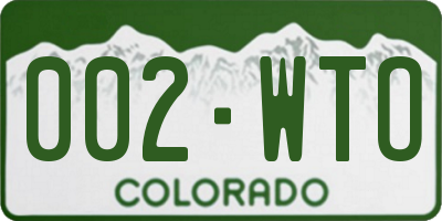 CO license plate 002WTO