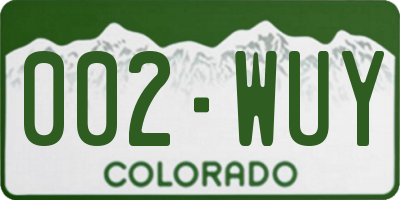 CO license plate 002WUY