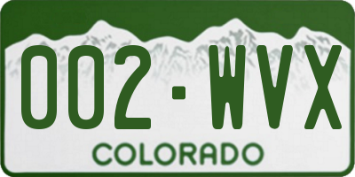 CO license plate 002WVX