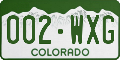CO license plate 002WXG