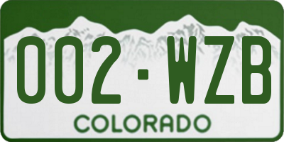 CO license plate 002WZB