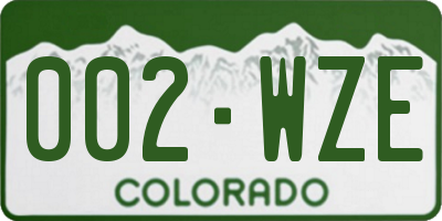 CO license plate 002WZE