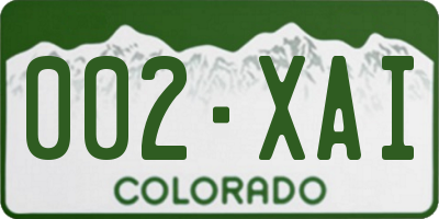CO license plate 002XAI