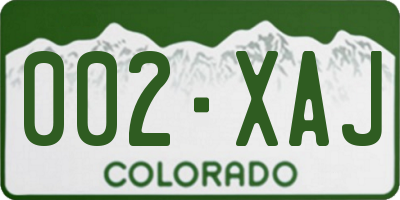 CO license plate 002XAJ