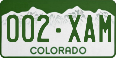 CO license plate 002XAM