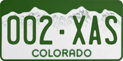 CO license plate 002XAS