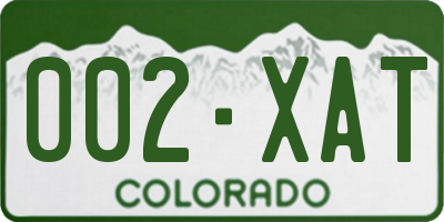 CO license plate 002XAT