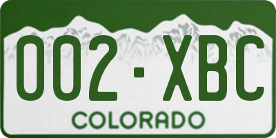 CO license plate 002XBC