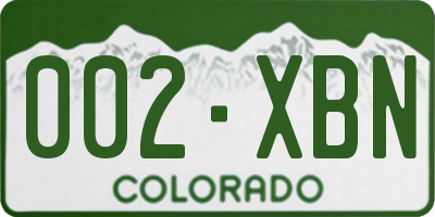 CO license plate 002XBN