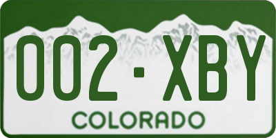 CO license plate 002XBY