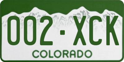 CO license plate 002XCK