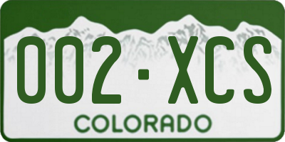 CO license plate 002XCS