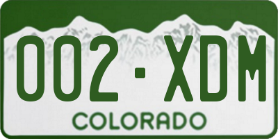 CO license plate 002XDM