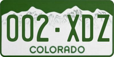 CO license plate 002XDZ