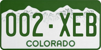 CO license plate 002XEB