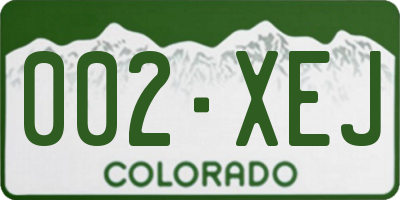 CO license plate 002XEJ