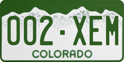 CO license plate 002XEM