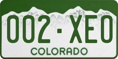 CO license plate 002XEO