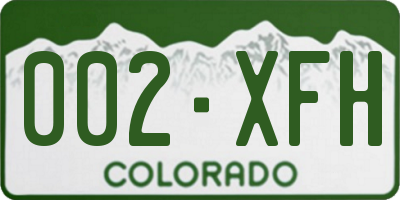 CO license plate 002XFH